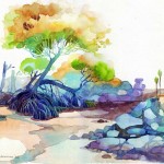 Name: Mangroves in Surin island/ Technique :Watercolor /size :58 x 48cm /Price : 235 usd.