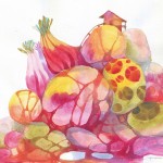 Name : Vegetarian rocks / Technique :Watercolor /size :50 x59cm /Price : 235 usd.